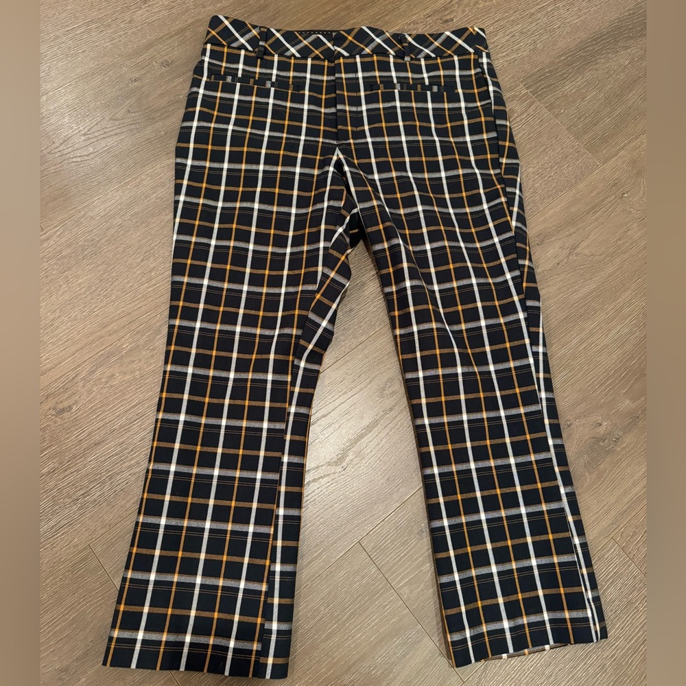 Anthropologie Plaid Cropped Trousers NWOT size 14
